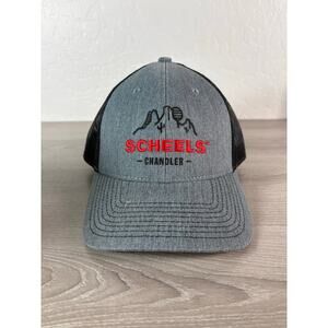 Scheels Chandler Arizona Men's Gray Black Snapback Trucker‎ Hat- NWT
